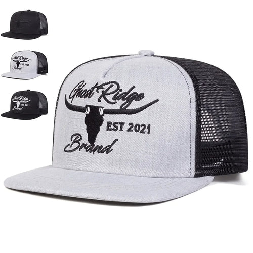Unisex Bullhead Letter Embroidery Hip-hop Net Hats Spring And Summer