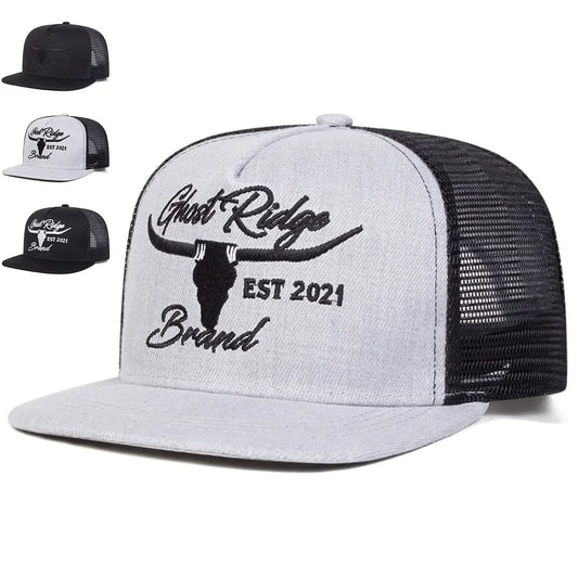 Unisex Bullhead Letter Embroidery Hip-hop Net Hats Spring And Summer