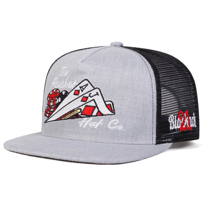 Unisex Poker Embroidery Hip Hop Net Hats Adjustable Casual Snapback Baseball Caps Outdoor Sunscreen Hat