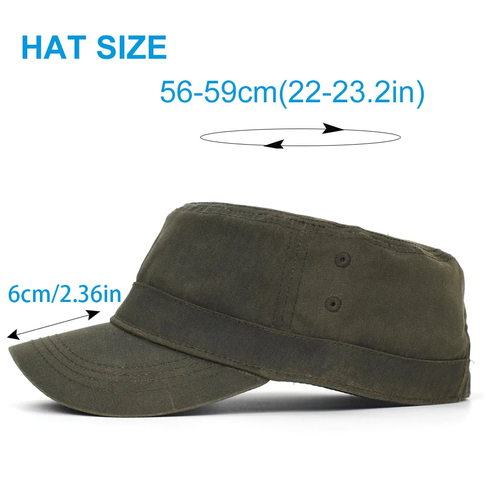 Waxed Canvas Cotton Military Caps Men Waterproof Cadet Army Cap Unique Design