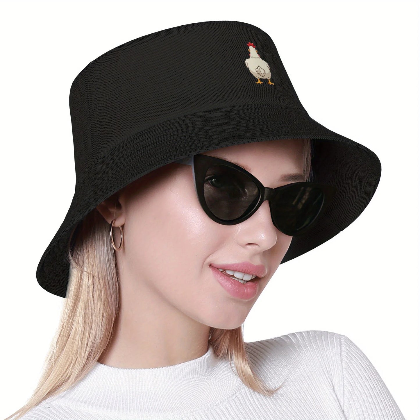 Rooster Print Fisherman Hat is Comfortable and Versatile for Both Men and Women