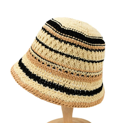 Korean New Striped Beach Vacation Fisherman Hat