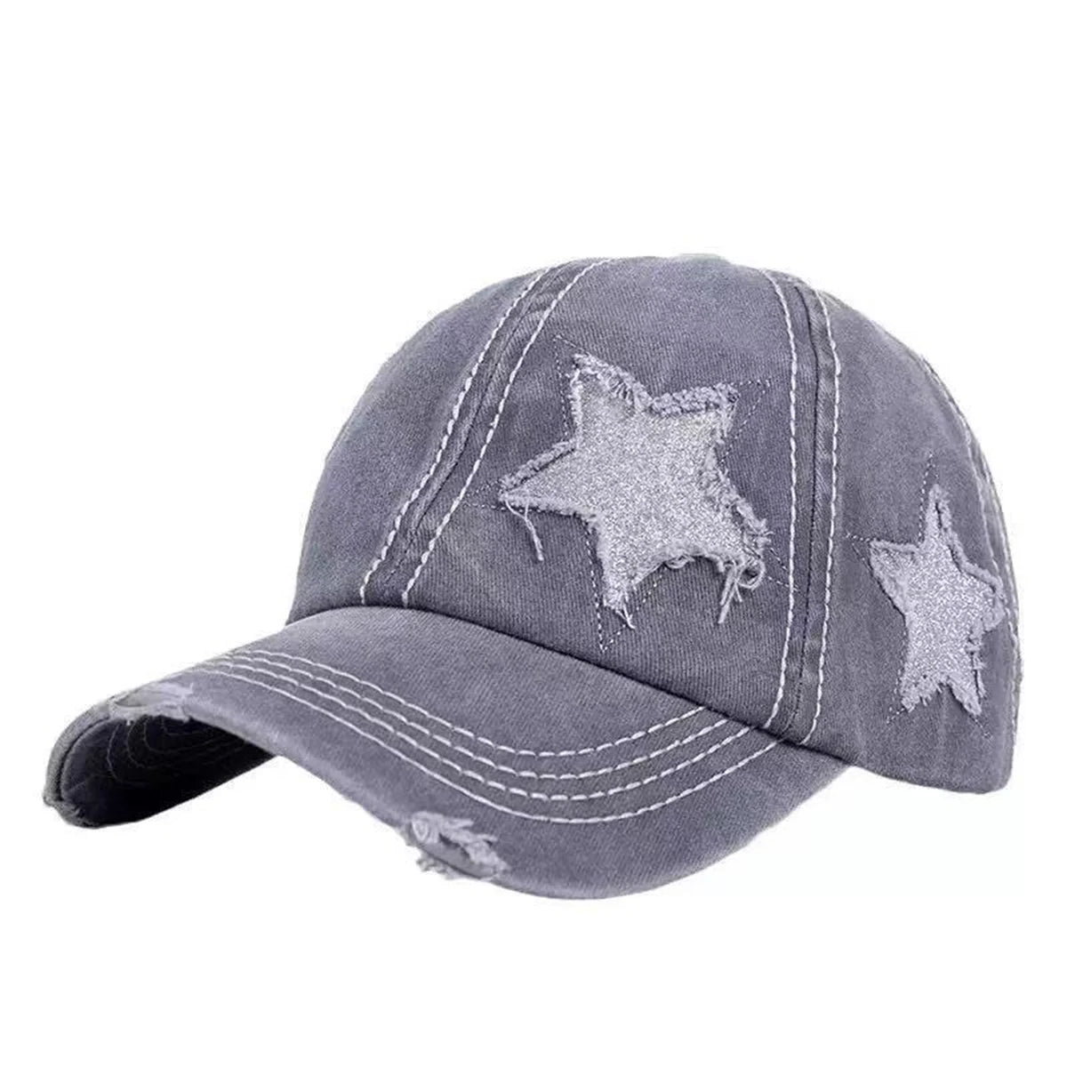 Unisex Star Embroidery Baseball Caps Spring Autumn