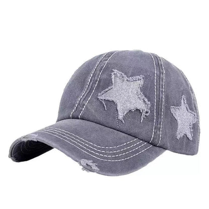 Unisex Star Embroidery Baseball Caps Spring Autumn
