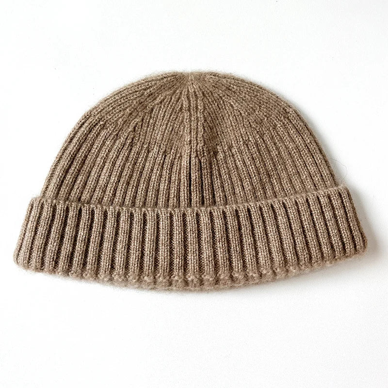 100% Cashmere Knitted Trawler Beanie Skullcap Watch Caps