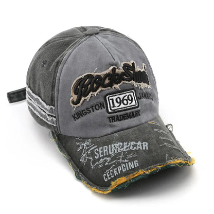 New Washed Fabric Trendy Distressed 1969 Baseball Cap