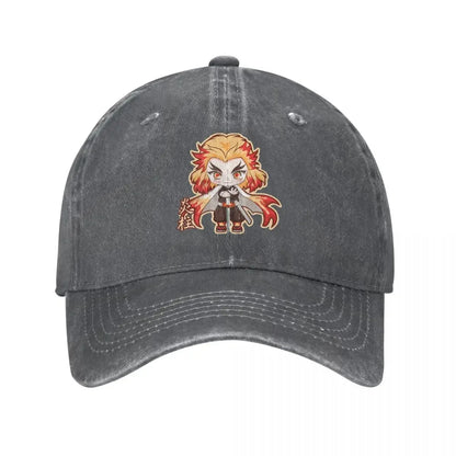 Cute Kyojuro Rengoku Baseball Caps Distressed