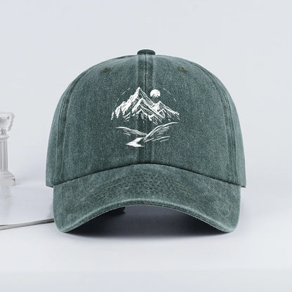 Mountain Landscape Washed Baseball Cap