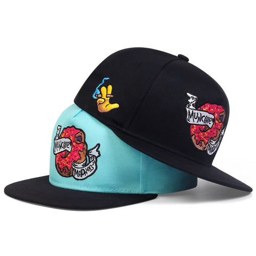 Unisex Doughnut Embroidery Hip Hop Hats Outdoor Adjustable Casual Snapback Caps Sunscreen Hat
