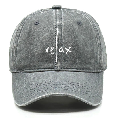 Washed Cotton Snapback Baseball Hat Artistic Text Relax Snapback Hat