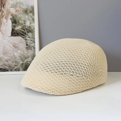 Hollowed Out Casual Duckbill Retro Artist Hat