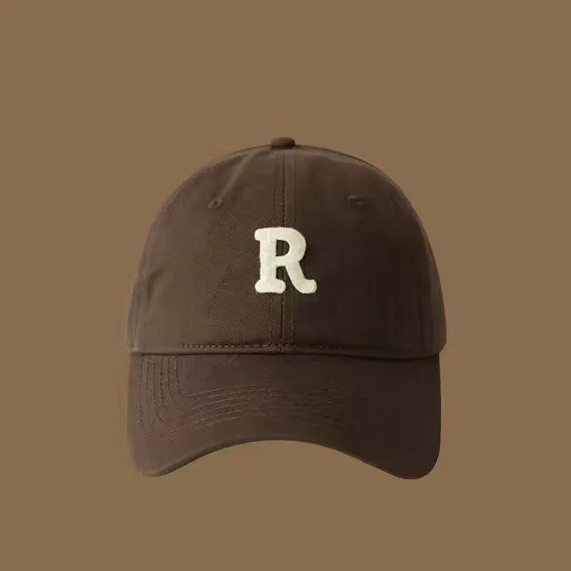 Vintage Letter Embroidered Baseball Cap Trendy Peaked Hat