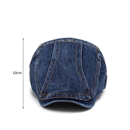 Four Seasons Retro Beret For Men And Women British Denim Peaked Cap