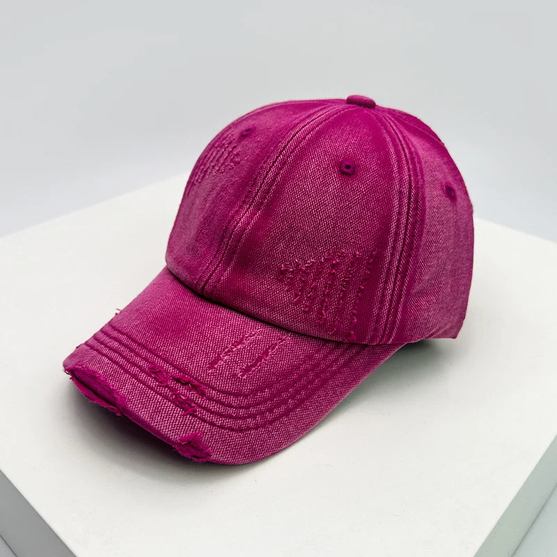 New Men Women Gradient American Vintage Broken Baseball Hats