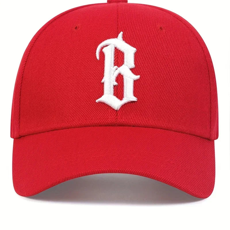 Unisex B Letter Embroidery Baseball Caps Adjustable Casual Hats