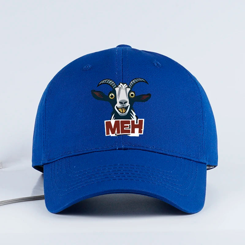 Goat Head MEH Print Soft Top Baseball Cap Soft Comfortable Breathable Adjustable Playful Quirky Trendy Fashionable Unisex