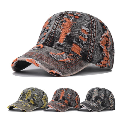 Spring Autumn Wash Denim Cap Hip Hop Fitted Cap