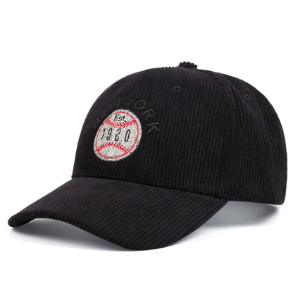 New York Corduroy Embroidered Baseball Caps for Men and Women
