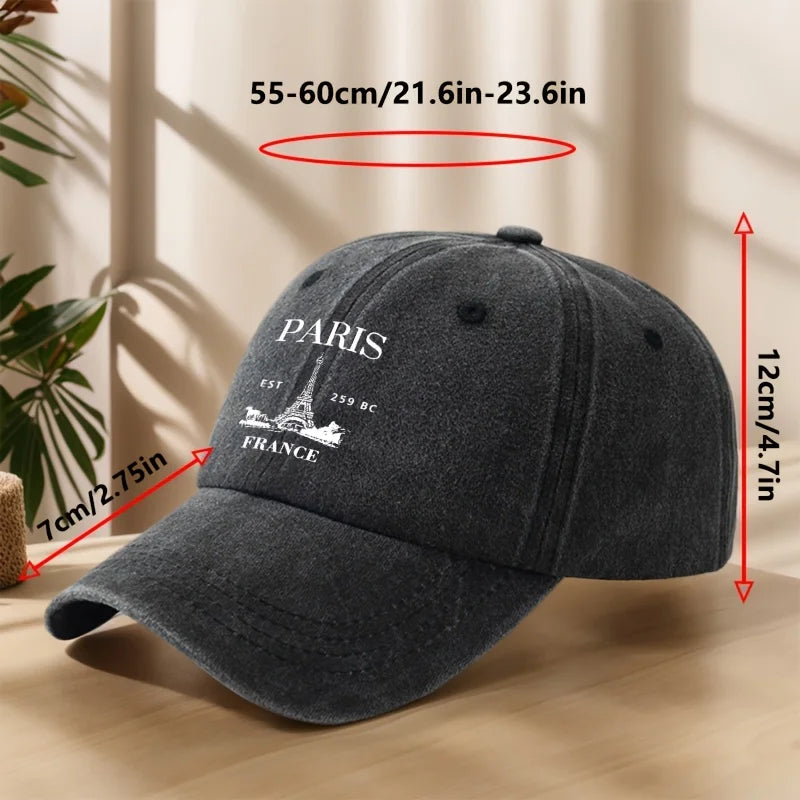 Eiffel Tower Print Baseball Cap
