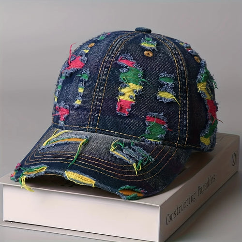 Unisex Retro Distressed Denim Baseball Cap