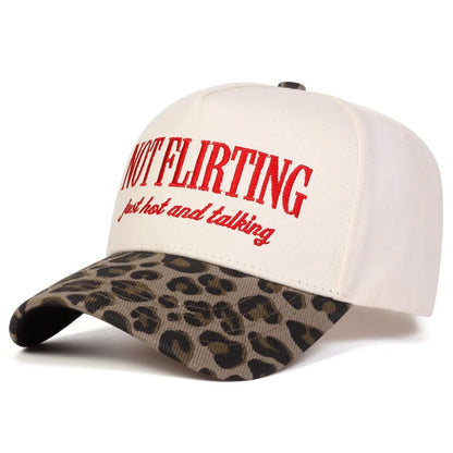 Unisex Not Flirting Letter Embroidery Baseball Caps Spring Autumn
