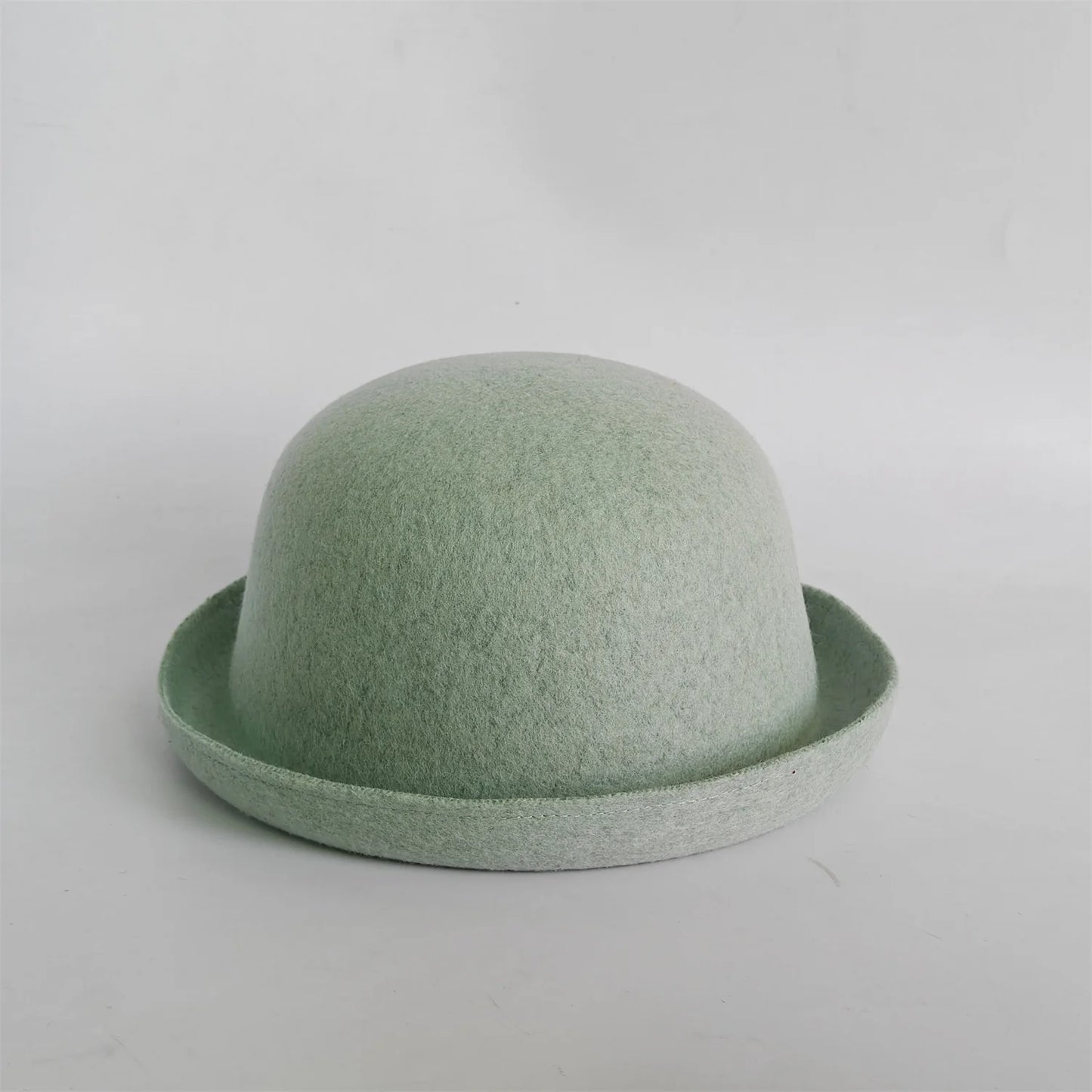 New Outdoor Fedora Pure Color 100% Wool Jazz Hat Wide Brim Ladies Elegant Round Hat