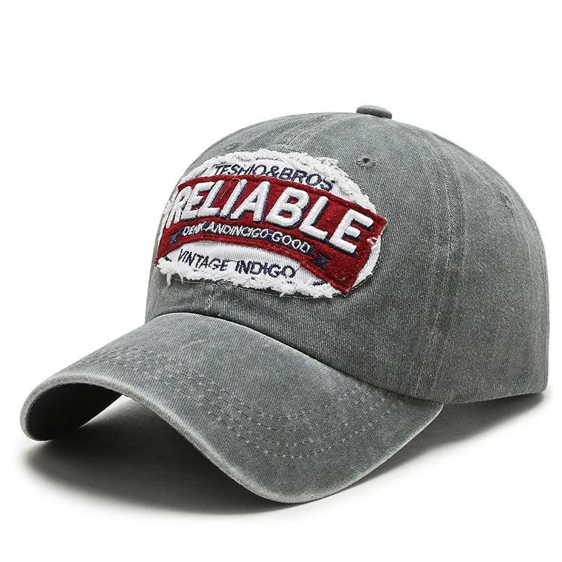 Fashion Washed Distressed Letter Embroidered Baseball Cap
