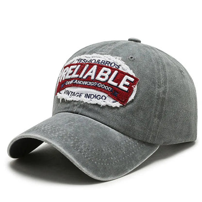 Fashion Washed Distressed Letter Embroidered Baseball Cap
