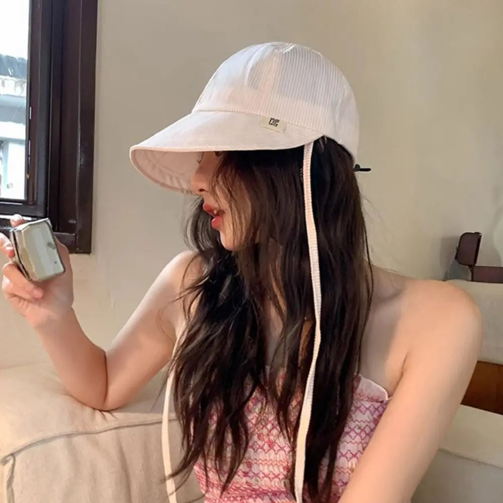 Fashion Striped Bucket Hat Breathable Adjustable Sunscreen Hat