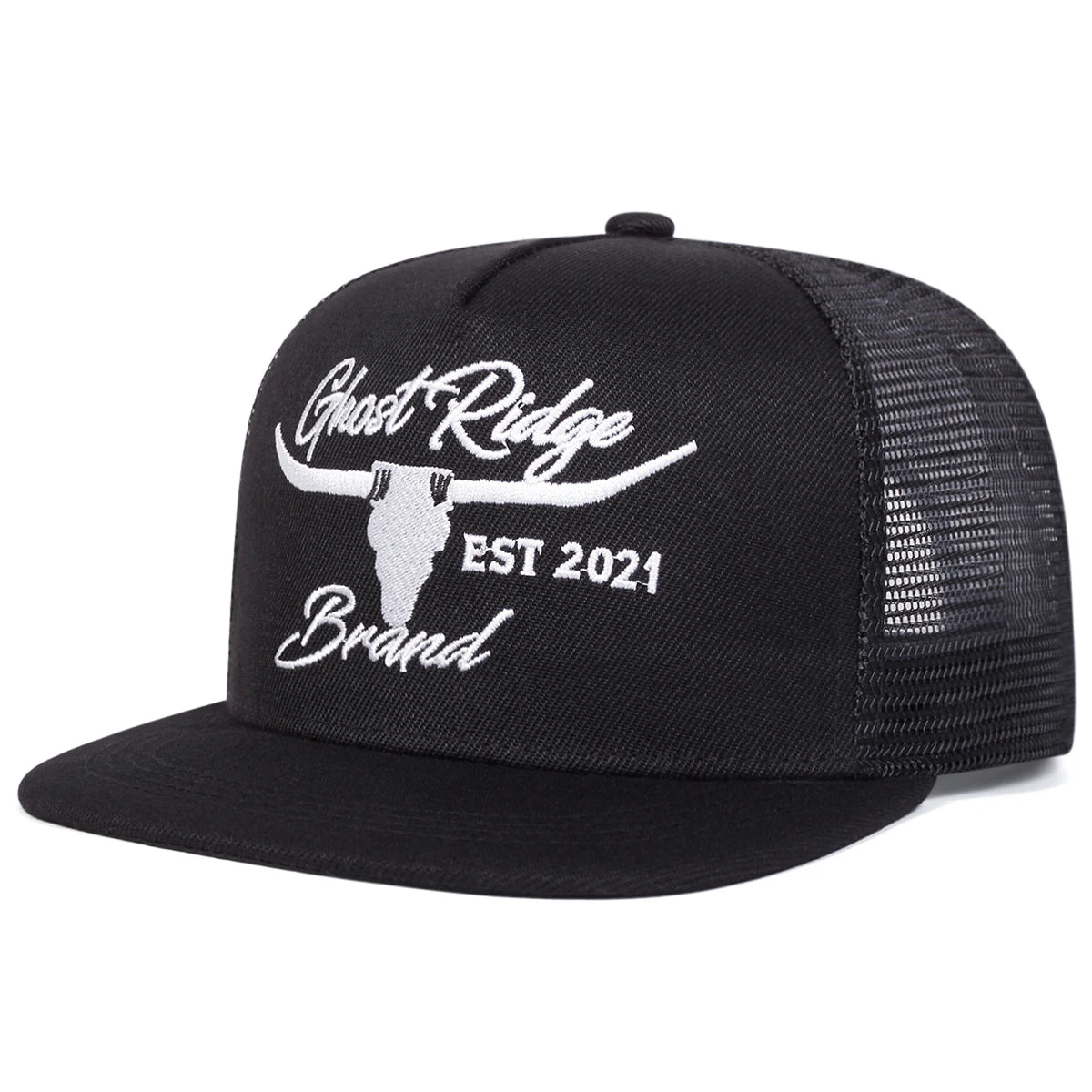 Unisex Bullhead Letter Embroidery Hip-hop Net Hats Spring Summer Outdoor