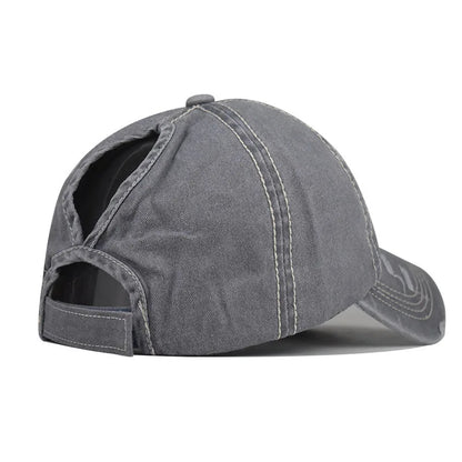 Retro Y2K Star Washed Denim Hole star Baseball cap Hats