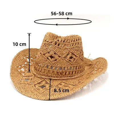 Western Vintage Breathable Lace Hollow Design Lightweight Outdoor Jazz Hat