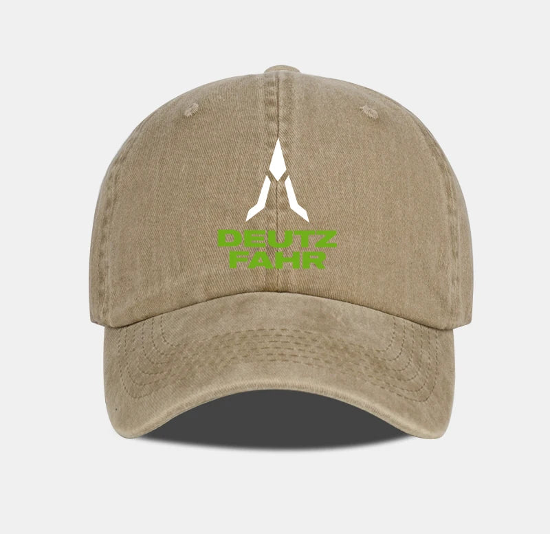 Deutz Farm Logo Printed Washed Baseball Cap Soft Comfortable Breathable Adjustable Retro Farm Style