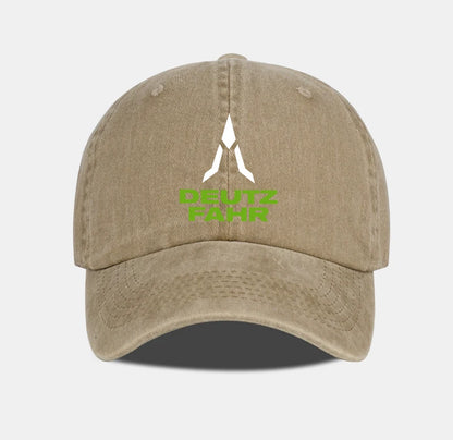Deutz Farm Logo Printed Washed Baseball Cap Soft Comfortable Breathable Adjustable Retro Farm Style