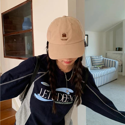 Women's Men's Cartoon Label Embroidery Baseball Cap Fashion Solid Color Dad Hat