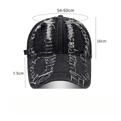 Vintage Washed Distressed Baseball Cap Wide-Brimmed Caps Hat
