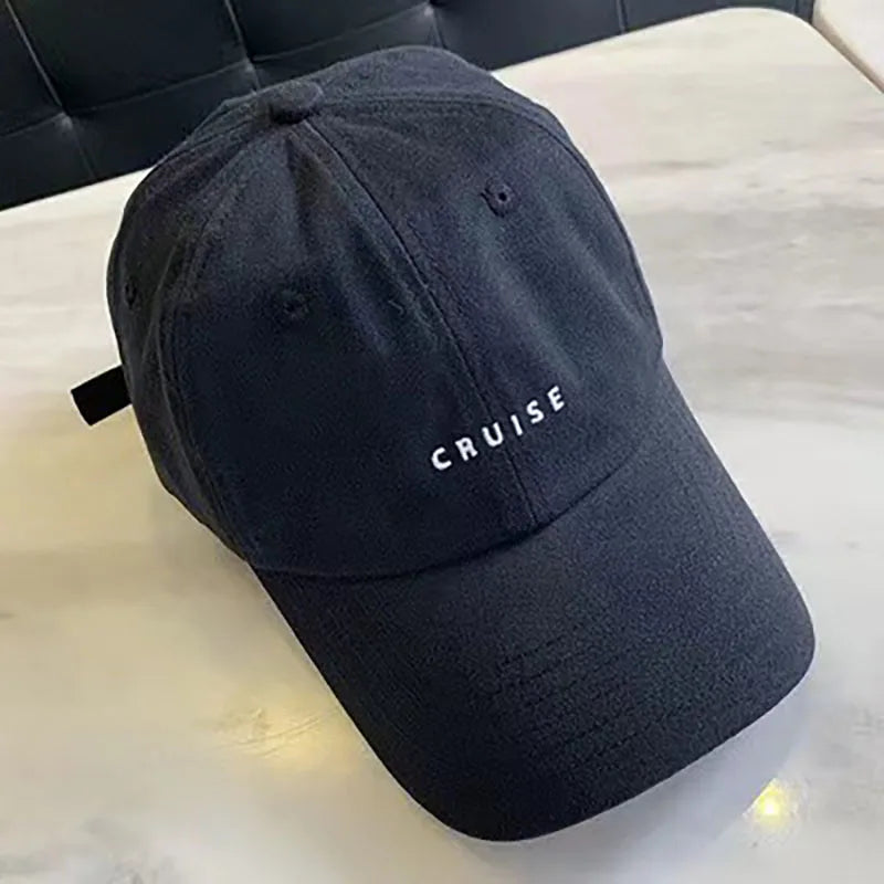 Solid Color Letter Embroidery Baseball Cap Women Men