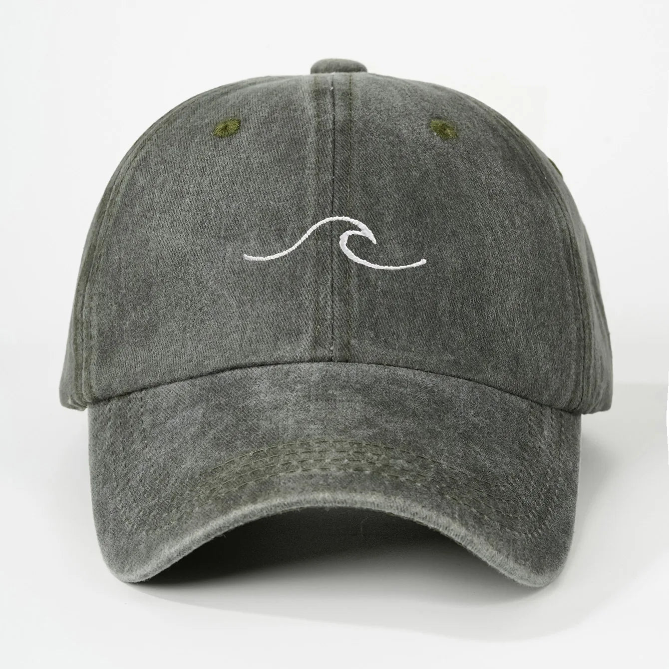Simple Wave Ripple Embroidery Baseball Cap