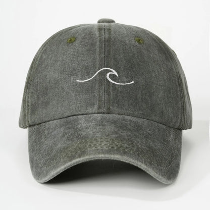 Simple Wave Ripple Embroidery Baseball Cap