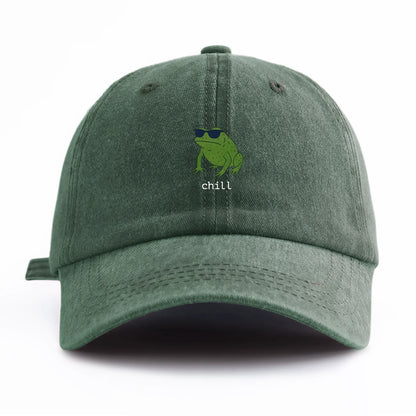 Chill Print Washed Baseball Cap Dad Hat