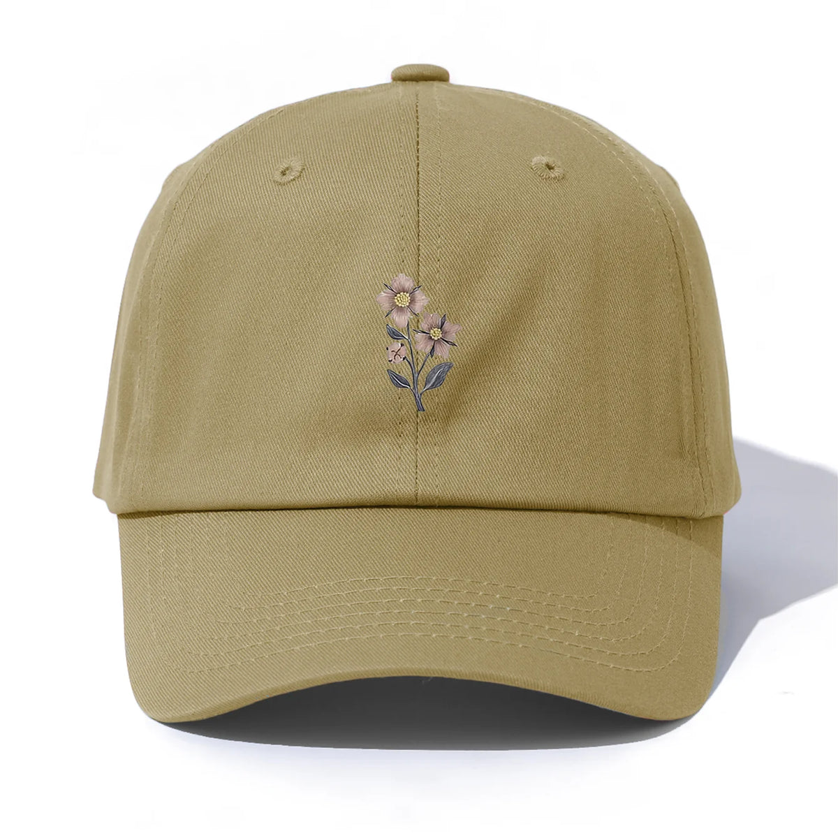Flower Print  Baseball Cap For Adults Minimalist Retro Style Casual Soft Adjustable Dad Hat Perfect As Gift