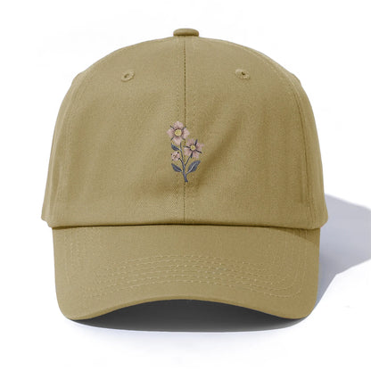 Flower Print  Baseball Cap For Adults Minimalist Retro Style Casual Soft Adjustable Dad Hat Perfect As Gift