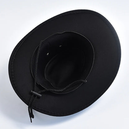 New Artificial Suede Western Cowboy Hats Vintage Big-Edge Gentleman Cowgirl Jazz Hat