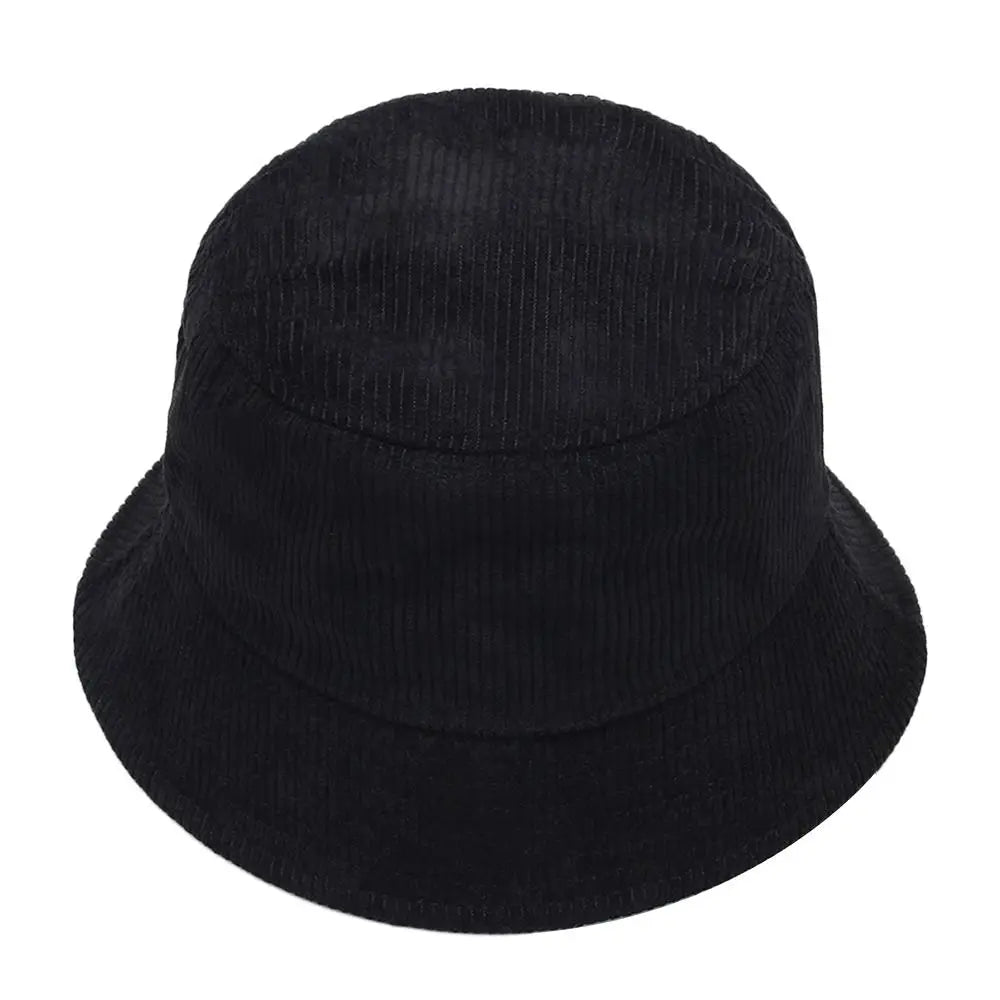 Outdoor Corduroy Bucket Hat Warm Plush Panama Hat Soft Winter Fisherman Cap Men Women