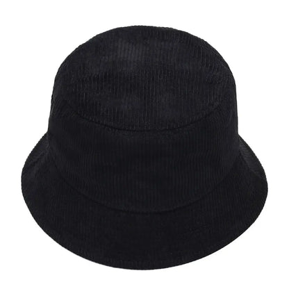 Outdoor Corduroy Bucket Hat Warm Plush Panama Hat Soft Winter Fisherman Cap Men Women