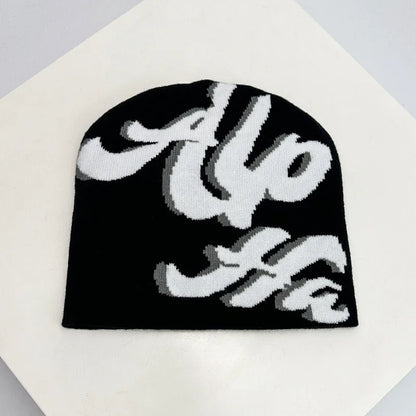 Autumn And Winter Niche Letter Wool Knitted Hats