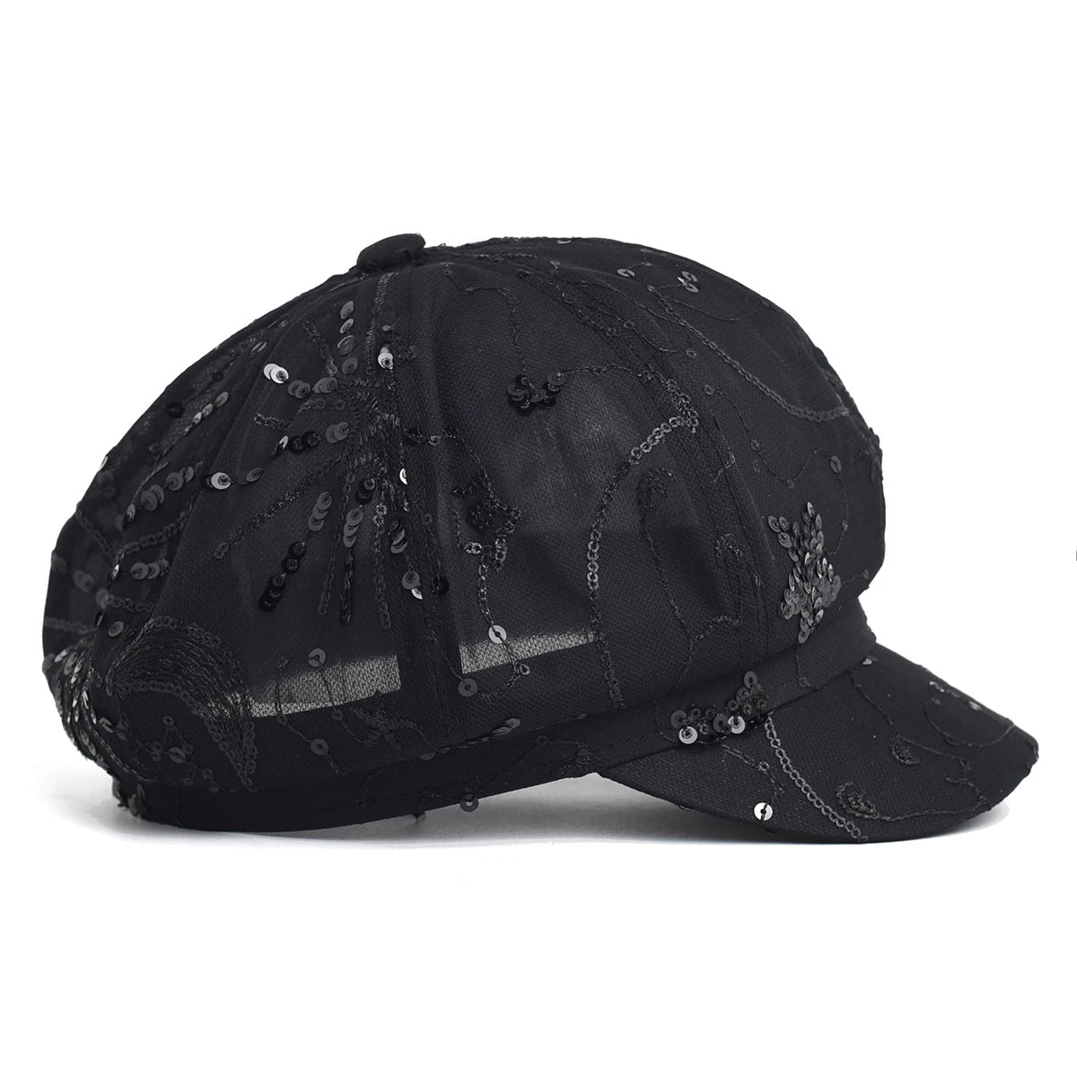 Women’s Sequined Beret Hat Korean Style Sparkle Newsboy Cap