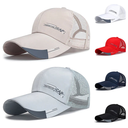 Mesh Sports Cap Men For Fish Breathable Baseball Cap Outdoor Visor Cap Long