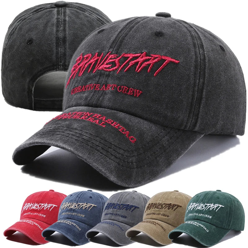 Unisex Y2K Style Cap Letter Embroidery Vintage Baseball Cap Men Women