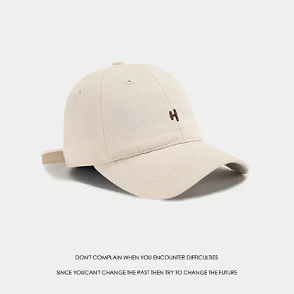 Soft Top Baseball Cap Embroidered Sporty Wide Brim Feminine Face Slimming Unisex